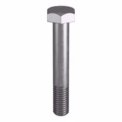 Grade B8M heavy hex bolt with 5/8"-11 thread size, plain finish. Manufactured to ASTM A193 material standards and ASME B18.2.1 dimensional standards. Suitable for high-strength structural fastening in applications such as pressure vessels, flanges, and heavy equipment assemblies. Supplied in a small pack without nut.