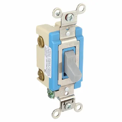 BRYANT Wall Switch: Toggle Switch, Double Pole, Maintained, Gray, 120/277V AC - Toggle Wall Switches