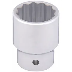 This 3/4" drive hand socket features a 28 mm metric size with a 12-point configuration for improved grip on hex fasteners. Constructed from chrome, it resists corrosion and is suitable for tightening or loosening bolts and nuts in automotive, industrial, and heavy-equipment maintenance applications.