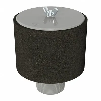 SOLBERG Filter Silencer: 2 in Inlet Size, 135 scfm, 7.25 in Overall Ht, 6 in Outside Dia - Air Compressor Intake Filters & Silencers