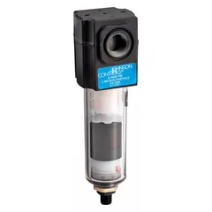 The JOHNSON CONTROLS A-4000-156 is a coalescing filter designed to remove oil from compressed air in pneumatic systems. It is intended as a replacement filter for pneumatic air dryers, helping to provide clean air for industrial instrumentation, controls, and pneumatic tools.