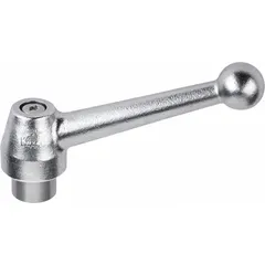 This corrosion-resistant ball-style adjustable handle features a threaded hole and is constructed from stainless steel. With an M8 thread and 83 mm length, it provides a secure grip for positioning and clamping tasks in industrial machinery, jigs, and fixtures. Suitable for washdown or corrosive environments.