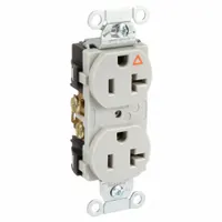 HUBBELL Receptacle: Duplex, 5-20, Gray, 125V AC, 20 A, 2 Pole / 3 Wire (MPN IG5352GY)