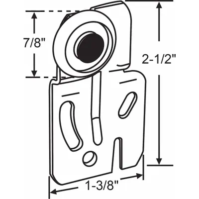 OEM APPROVED VENDOR Hanger, 2 1/2 in Lg, 1 3/8 in Wd, 150 lb Max Wt, MPN 3-152 - Hanging Door Rollers