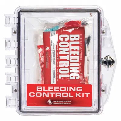 NORTH AMERICAN RESCUE Bleeding Control Kit, Polycarbonate Cabinet - Bleeding Control Kits