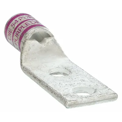 OEM Compression Lug: For 4/0 AWG, Stranded Wire, 1/2 in Stud Size, Std - Two-Hole Compression Lugs