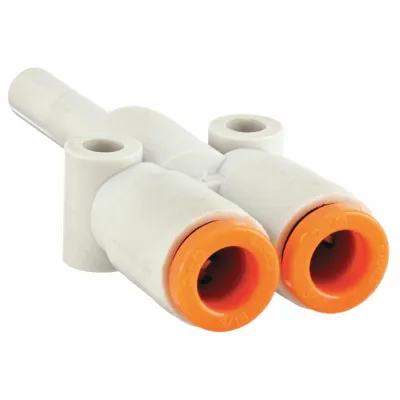 SMC KQ2U05-99A Polybutylene Terephthalate Push-Fit Wye Fitting - Polybutylene & Brass Tube Fittings
