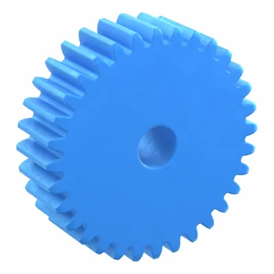 KHK GEARS Hubless Spur Gear: Module m 2.5, 32 Teeth, 15 mm Bore Dia, Nylon, 20° Pressure Angle - Hubless Metric Spur Gears