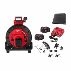This reel is part of the M18™ Modular Pipeline Inspection System, featuring a 200 ft cable for inspecting pipelines, drains, and conduits. WiFi connectivity enables remote viewing on a smartphone or tablet. Powered by M18™ batteries, it is designed for modular use in commercial and municipal plumbing applications.