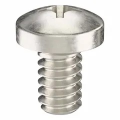 Pan head machine screws with #4-40 thread, 3/16 in length, 18-8 stainless steel, plain finish, Phillips drive, #1 drive size. Suitable for fastening components in machinery, electrical enclosures, and instrumentation where corrosion resistance is required.