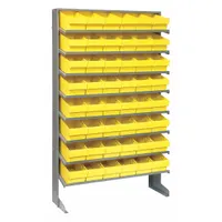QUANTUM STORAGE SYSTEMS Pick Rack: 36 in x 12 in x 60 in, 1 Usable Sides, 8 Shelves, 48 Bins, Yellow (MPN QPRS601YL)