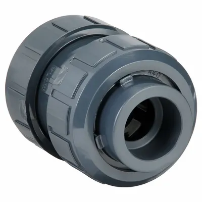 ASAHI Ball Check Valve: Ball, Inline Valve Body, PVC, 1 1/4 in Pipe Size, True Union Socket - PVC Ball Check Valves