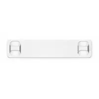 Rectangular plate for label stamping presses, made from 0.01 in thick 316 stainless steel. Measures 3/4 in x 3-1/2 in with four mounting holes. Suitable for outdoor use and harsh environments where corrosion resistance is required. Used to create durable identification tags for industrial equipment, pipes, and electrical panels