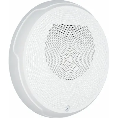 SYSTEM SENSOR Speaker: 12 or 24V, White, Indoor, 2 1/4 in Overall Dp, 5 in Overall Wd - Fire Alarm Horns