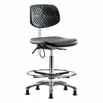 OEM Task Chair: Polyurethane, Armless, Ht Range 24 1/2 in to 34 3/4 in, 16 in Seat Wd - Polyurethane ESD & Cleanroom Chairs