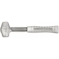 Lead Alloy Mallet: Aluminum Handle, Ribbed Grip, 2 lb Head Wt, 1 1/2 in Dia, 3 1/2 in Head Lg (MPN AM2LNAG)