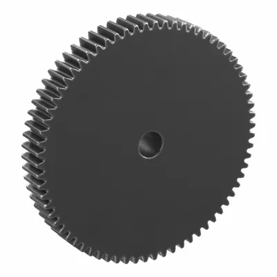KHK GEARS Spur Gear: Module m 2, 70 Teeth, 15 mm Bore Dia, Black Oxide Coated Carbon Steel - Metric Spur Gears with Standard Hub