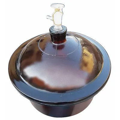 OEM Desiccator: Vacuum, Round, Glass/Porcelain, 9 3/8 in Overall Dia, 12 1/2 in Overall Ht - Vacuum Desiccators