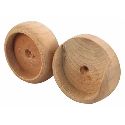 PRIME-LINE N 6794 Wood Closet Rod Socket for 1 3/8 in Rod Diameter - Closet Rod Caps