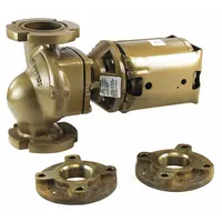 Standard-efficiency hydronic system circulator pump with bronze construction, 115V AC, 55 gpm at 20 ft max head. Flange connections, 10-inch face-to-face inline configuration, includes volute. Suitable for closed-loop heating applications