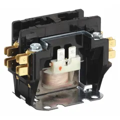 Replacement contactor for SCOTSMAN ice machines. Controls power flow to compressor and fan motor circuits, switching them on and off during ice production cycles. Used in commercial ice machines for foodservice and hospitality applications.
