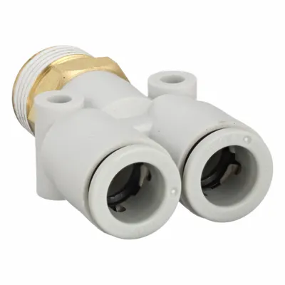 SMC KQ2U10-03AS Push-Fit Wye Fitting - Polybutylene & Brass Tube Fittings