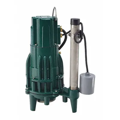ZOELLER Grinder Pump: Vertical, Single Phase, 1 hp, 230V AC, 42 gpm @ 10' of Head - General Purpose Sewage Grinder Pumps