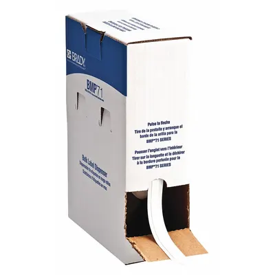 BRADY Continuous Label Stock: 3/8 in, 3/8 in x 50 ft, Autoclavable Polyester - Brady Continuous Label Rolls