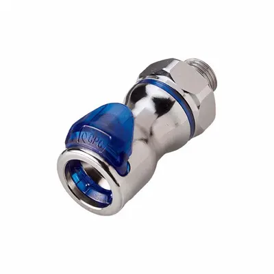 CPC LQ6D30006BLU Chrome-Plated Brass Quick-Disconnect Tube Fitting - Chrome-Plated Brass Quick-Disconnect Tube Fittings