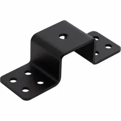 Black steel mounting bracket for vehicle lights, compatible with GuardDoggs models. Measures 6 1/8 in length, 1 5/8 in height, and 2 in width. Used to secure lighting accessories on trucks, trailers, or heavy equipment.