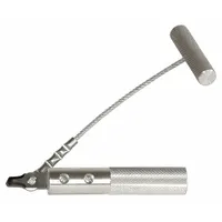 This steel windshield removal tool is designed for prying and cutting through adhesive to remove windshields from GM and Chrysler vehicles. Measuring 9 inches in length, 3 inches in width, and 1 inch in height, it provides leverage for auto glass repair and replacement tasks