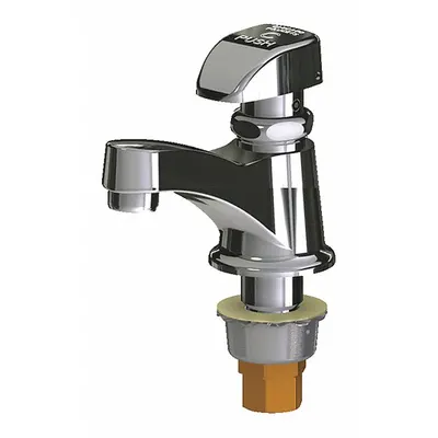 CHICAGO FAUCETS Single-Post Push-Button Metering Bathroom Faucet - Single-Post Push-Button Metering Bathroom Faucets