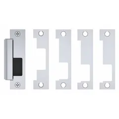 This HES electric strike is designed for use with cylindrical and mortise locksets in access control systems. It operates on 24V AC/DC input voltage and has a heavy-duty performance rating. The bronze finish measures 4 7/8 inches in height.