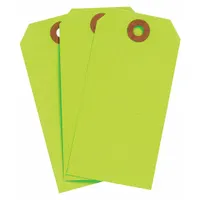 BRADY Shipping Tag: #4, 4 1/4 in Tag Ht, 2 1/8 in Tag Wd, 30 Points, Fluorescent Green, 1,000 PK (MPN 102067)