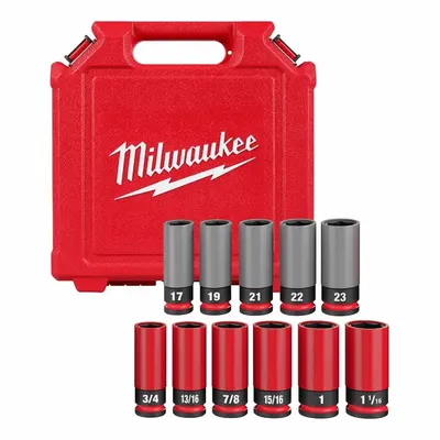 MILWAUKEE 49-66-7833 1/2 in Drive 11-Piece Lug Nut Socket Set - Lug Nut Socket Sets