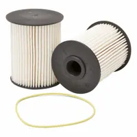 Plastic can-type fuel/water separator for diesel engines. Overall height 5 in, outside diameter 3 7/16 in. Removes water and contaminants from fuel to protect injectors and ensure reliable engine performance
