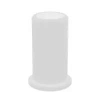 This flanged sleeve bearing is made of off-white nylon and features a 3/8 in bore, 1/2 in OD, and 1 in overall length. It is sold in a pack of 15. Suitable for general-purpose applications such as conveyors, packaging machinery, and light-duty equipment where self-lubricating support for rotating shafts is required