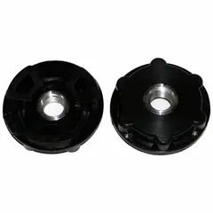 This 3M fiber disc pad hub features a 5/8"-11 thread, 2 1/2 in diameter, and 12 5/16 in height. It is designed to mount fiber discs on angle grinders for grinding, blending, and finishing metal surfaces. The black hub provides a secure attachment point for efficient material removal in fabrication, welding, and maintenance applications.