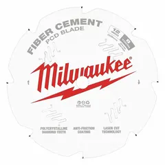 This 12-inch diameter carbide blade is designed for cutting fiber cement materials such as siding and backer board. With 8 teeth and a 0.08-inch kerf, it produces clean cuts in construction and renovation applications. The 1-inch arbor fits standard circular saws.