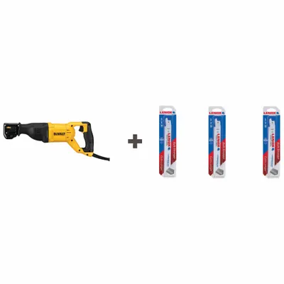 DEWALT DWE305 Corded Reciprocating Saw, 12 A, 1-1/8 in Stroke, 2900 SPM - Corded Reciprocating Saws