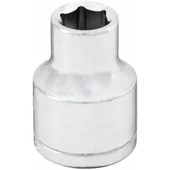 This 3/8" drive hand socket features a 6-point configuration for metric fasteners with an 8 mm head. The chrome finish resists corrosion, and the 1-inch overall length provides access in confined spaces. Suitable for manual use with ratchets and torque wrenches in automotive, machinery, and general assembly tasks.