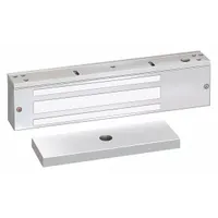 SDC 1511VD single-door electromagnetic lock constructed of aluminum with an instantaneous release delay. Measures 2 3/4 in height by 2 5/8 in width. Used in access control systems to secure doors in commercial and industrial facilities