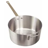 CRESTWARE Sauce Pan: 8.5 qt Capacity, Aluminum, Riveted, Silver, Steel Handle, NSF Certified (MPN PAN8)