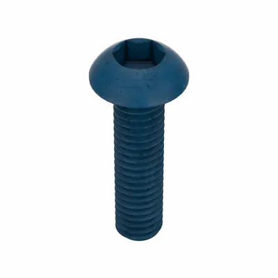 METRIC BLUE Socket Head Cap Screw: M4x0.70 Thread Size, 16 mm Lg, Button, Blue Phosphate - Button Head Socket Cap Screws