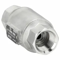 This NICHOLSON steam trap features a stainless steel body with a straight-thru design. It has a 1 in FNPT inlet, a maximum capacity of 6,625 lb/hr, and a maximum pressure rating of 650 psi. Thermostatic operation discharges condensate and non-condensable gases while preventing steam loss. Suitable for industrial steam distribution, process heating, and tracer lines.
