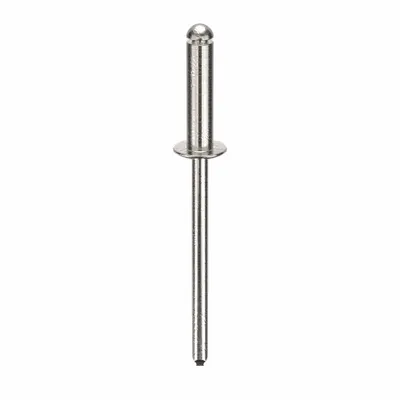POP AVDEL Large Flange Blind Rivet, 0.122" dia, 1.596" L, Open End, 500 PK - Large Flange Blind Rivets
