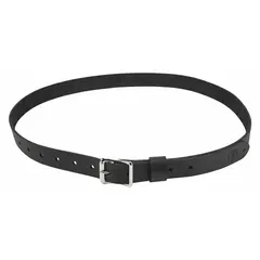 Leather tool belt with black finish, adjustable from 33 to 45 inches. Not padded. Designed for ironworker applications, this belt accepts modular pouches for customized tool carrying.