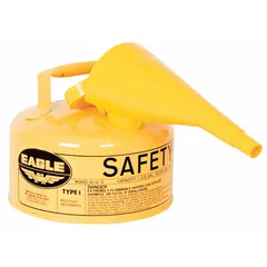 This 1-gallon Type I safety can is constructed from powder-coated steel and includes a funnel for controlled dispensing. Designed for diesel storage and handling, it supports fueling of generators, machinery, and equipment in workshops, construction sites, and maintenance facilities.