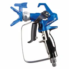 Airless spray gun with stainless steel construction, 3/8 in NPSM air inlet, and 10 in to 10 in spray pattern. Includes 3/8 in x 50 ft (15 m) airless hose. For applying coatings, lacquers, paints, and stains in industrial finishing and maintenance tasks.