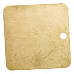 These blank brass valve tags are designed for on-site custom marking and identification of valves, pipes, and equipment. The 0.04 in thick brass construction provides corrosion resistance for use in industrial environments. Each pack contains 25 square tags measuring 2 in x 2 in.